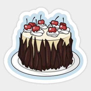 Black Forest cake cartoon illustration Sticker